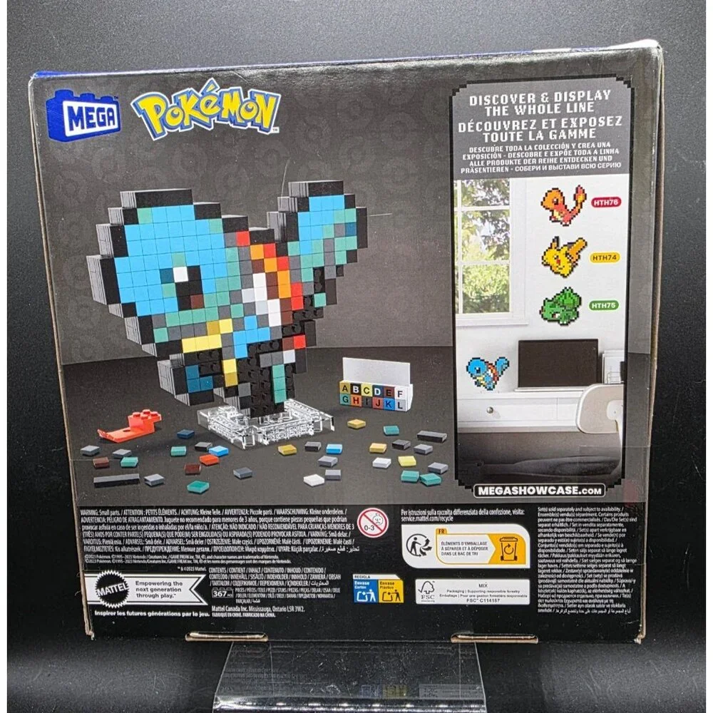 Mega Pokémon Squirtle Pixel Art Building Set 13+ 367 Pieces Model HTH77 Toy Kit